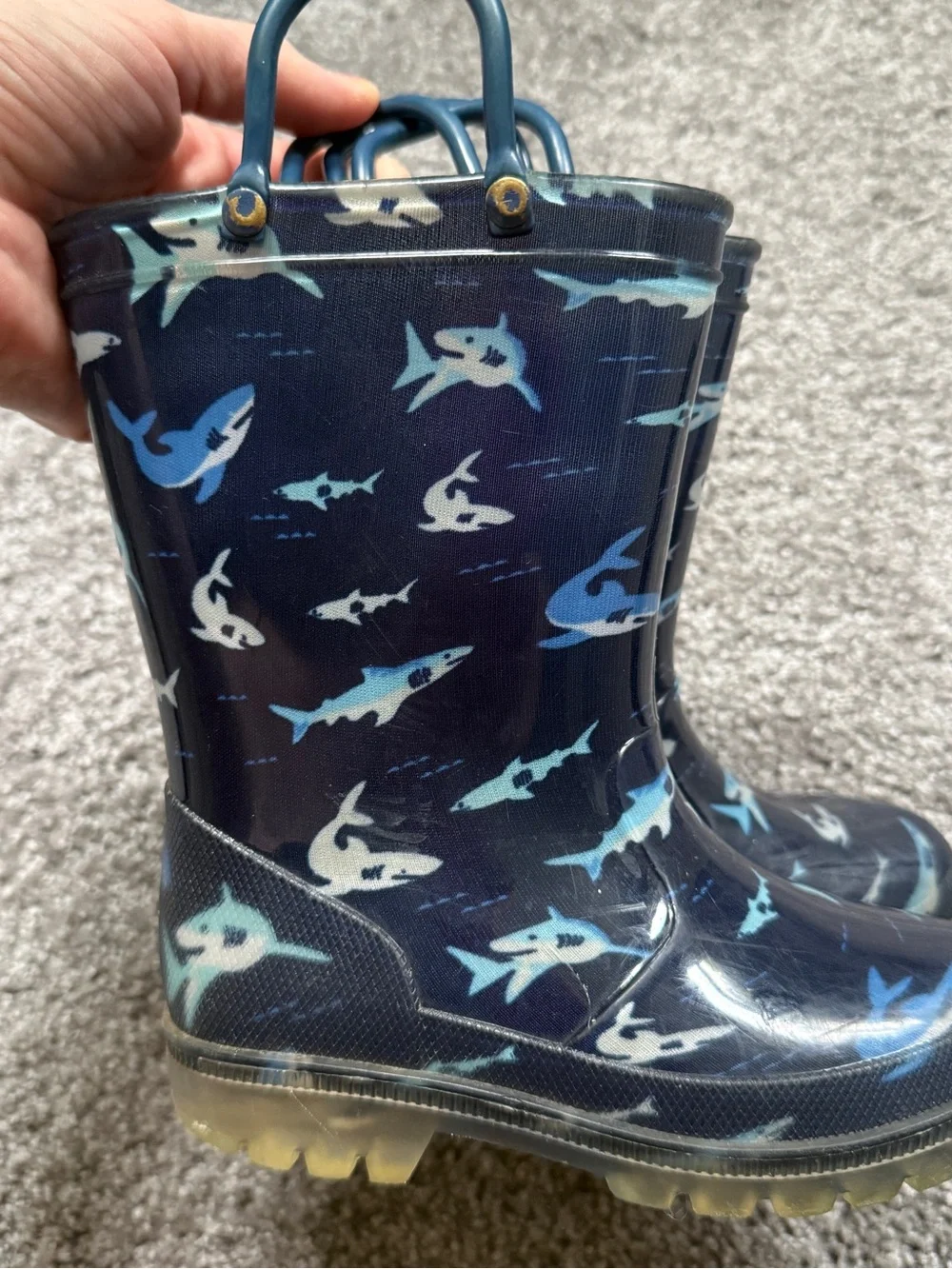 Toddler Shark Print Rain Boots